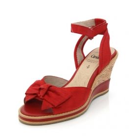 CAPRICE 9-28301-20 Women's platform sandals (red)