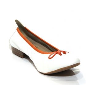 Women`s ballet pumps CAPRICE 9-22156-22 - white with orange